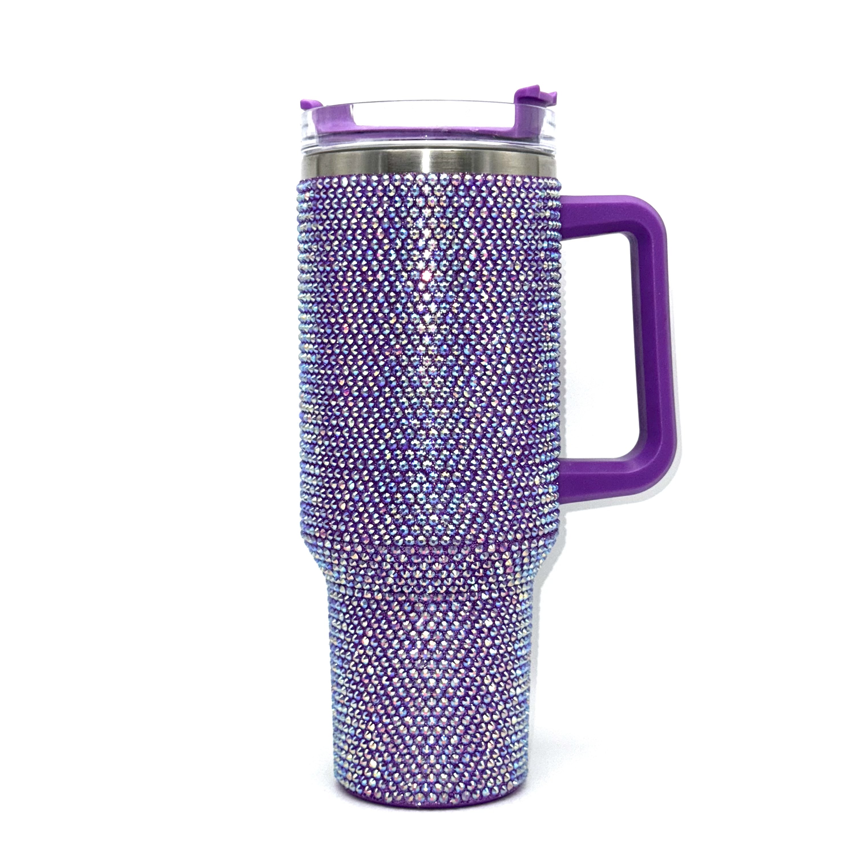 Good Quality Rhinestone 40 Oz Tumbler Studded Bling Tumbler Full Bling Rhinestone Bling Tumbler With Handle