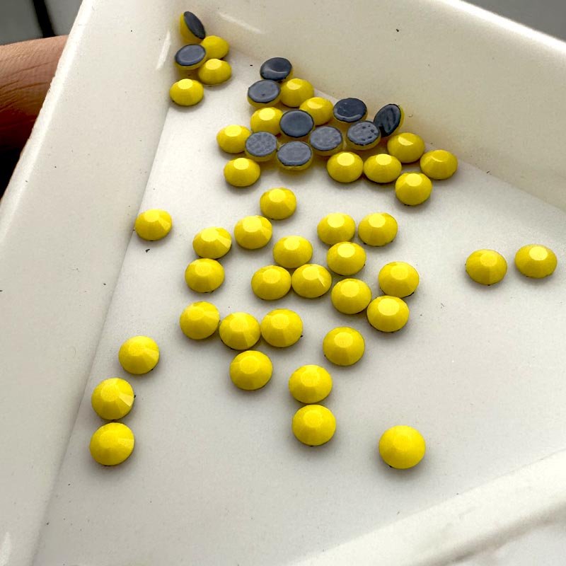 Top quality 70000 pcs packing ss10 chalk yellow ceramic yellow alabaster hot fix rhinestone for rhinestone transfer