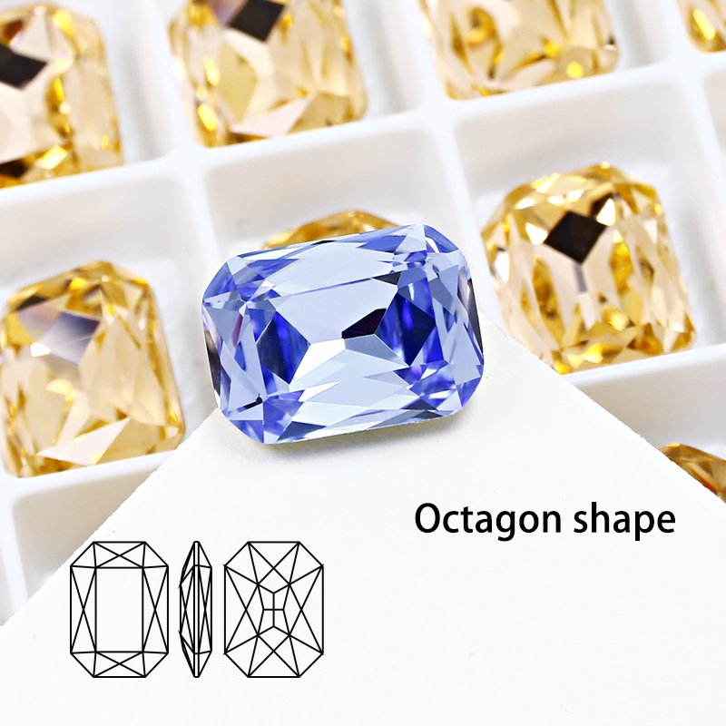 High quality Octagon fancy stone Normal color k9 glass rhinestones wholesale loose crystal beads For jewelry diy accessories