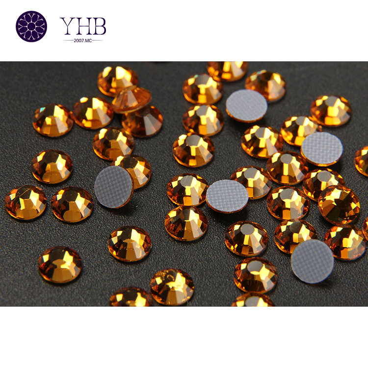 Round Advanced Fancy Stone Flat Back Hot Fix Crystal Clothing Decoration Jewelry Rhinestone