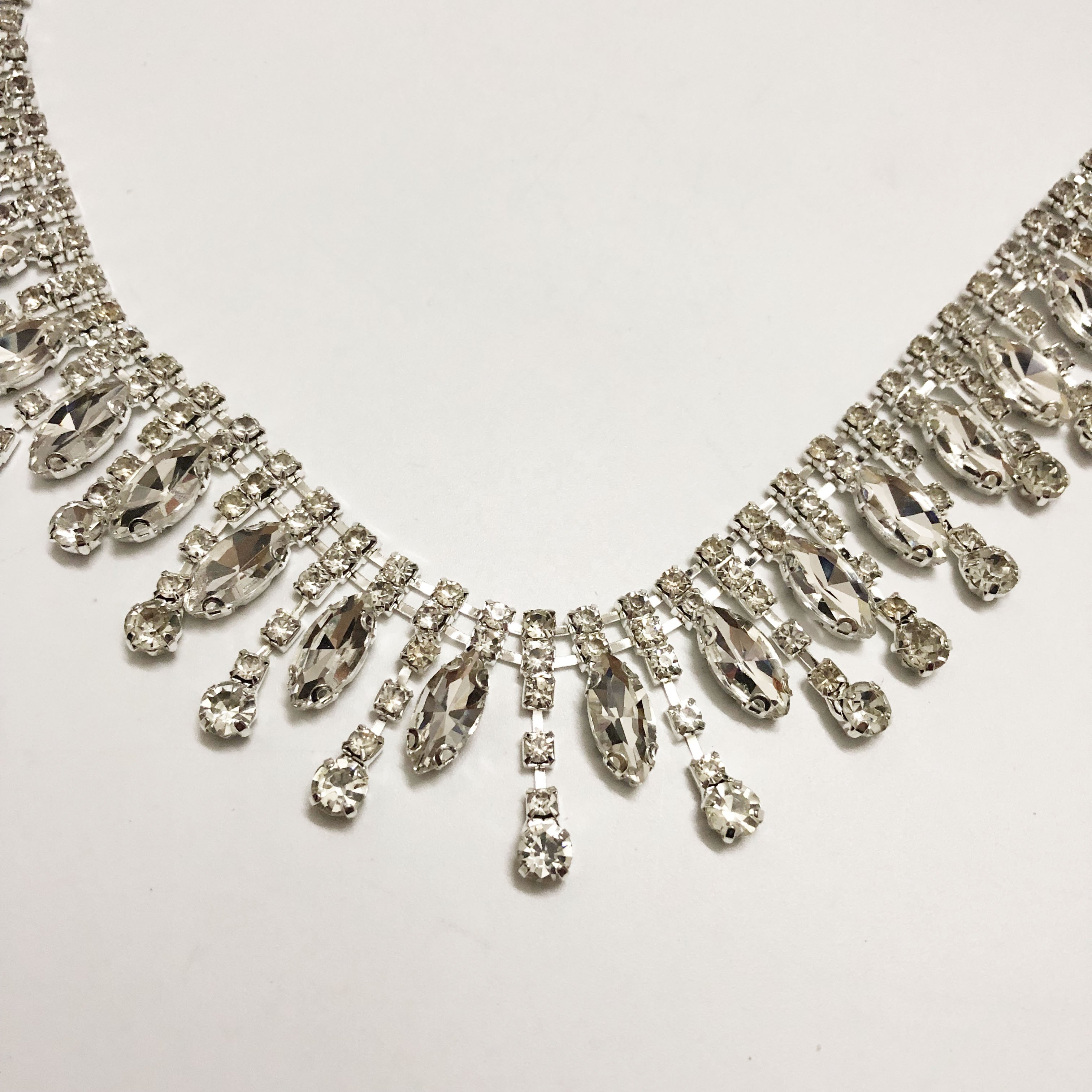 Shiny clothes decorative clear crystal rhinestone chain fringe LT0351