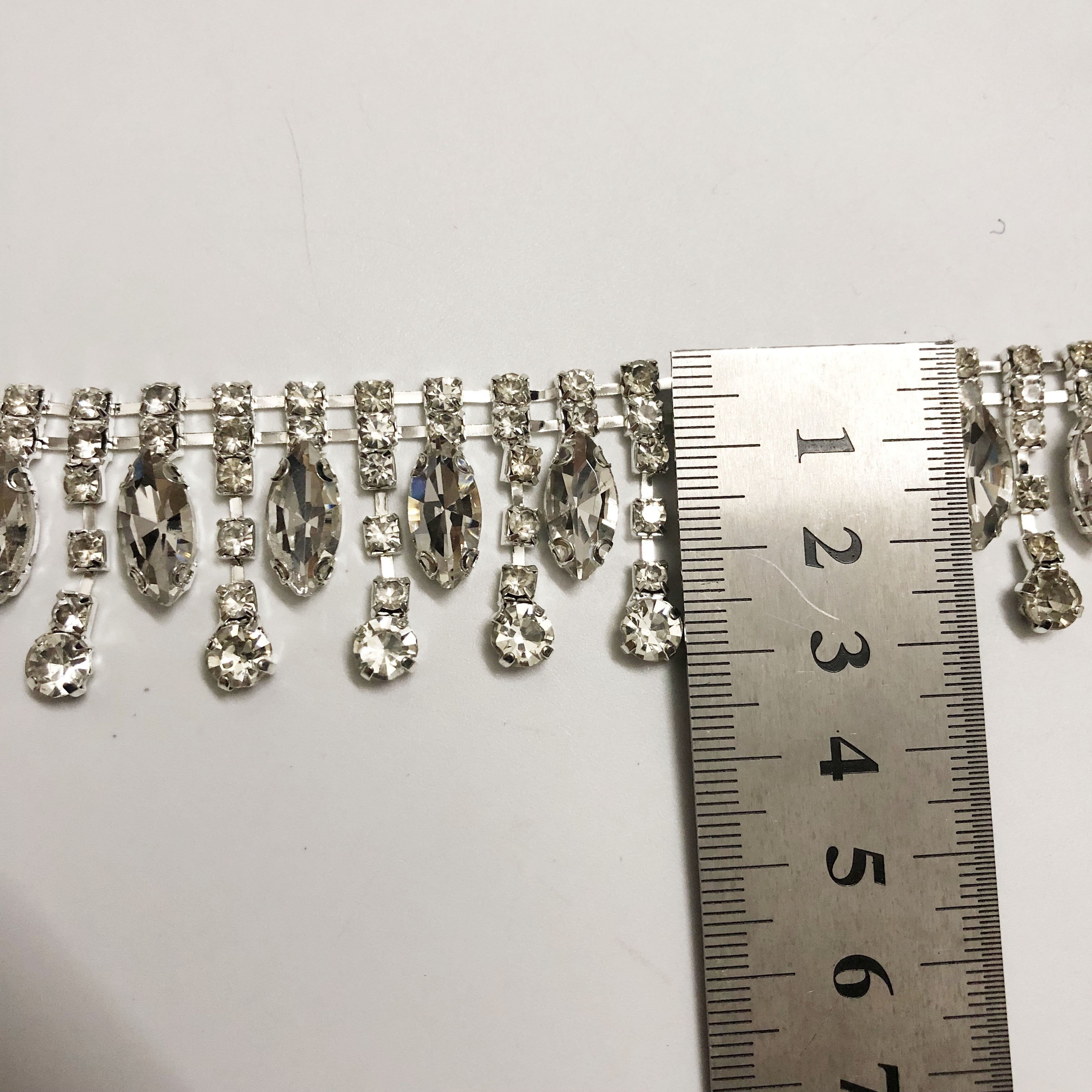 Shiny clothes decorative clear crystal rhinestone chain fringe LT0351