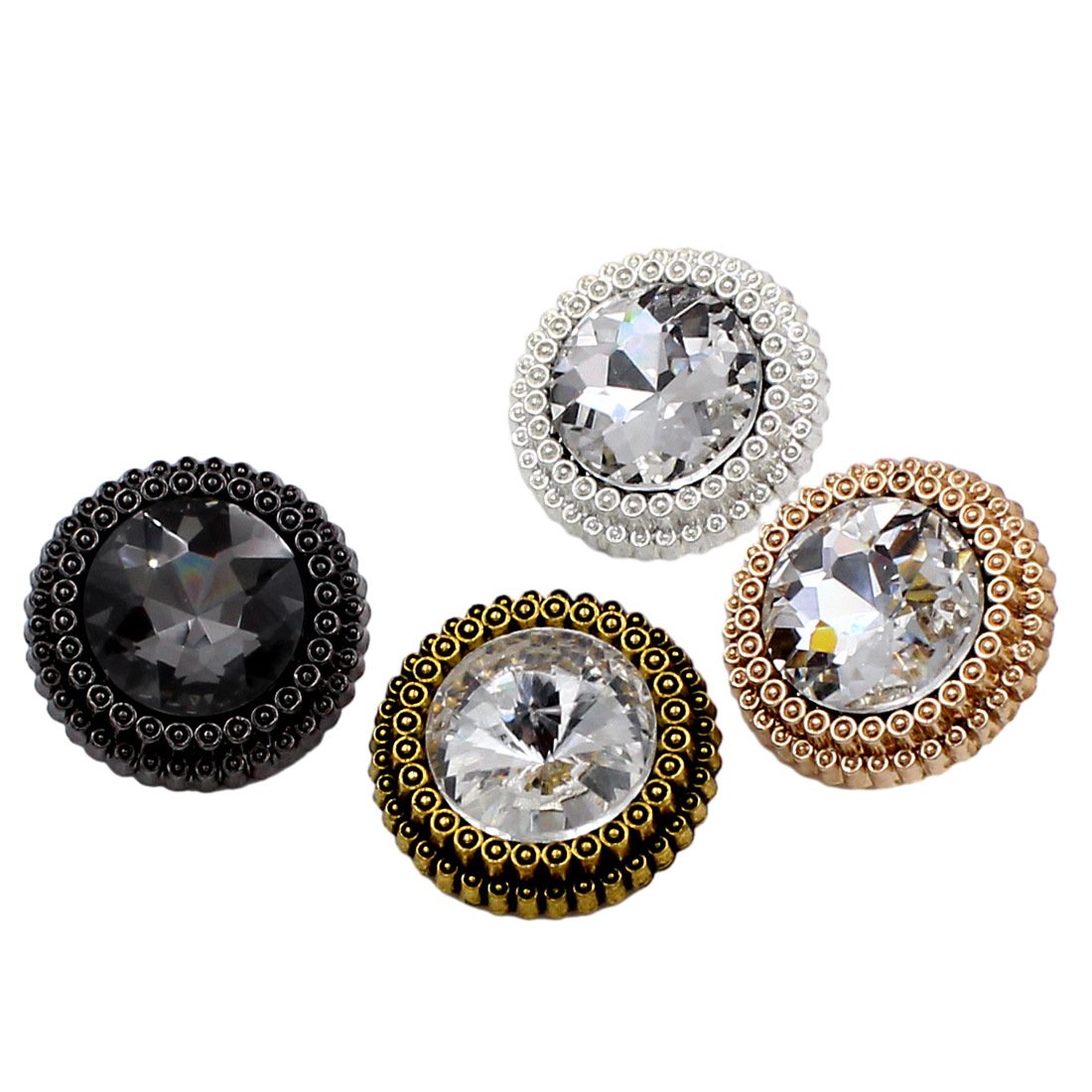 RB002 Custom Fashion Metal Jewellery Crystal Pearls Flower Sewing Accessories Rhinestones Pearl Fancy Buttons For Bag Clothing