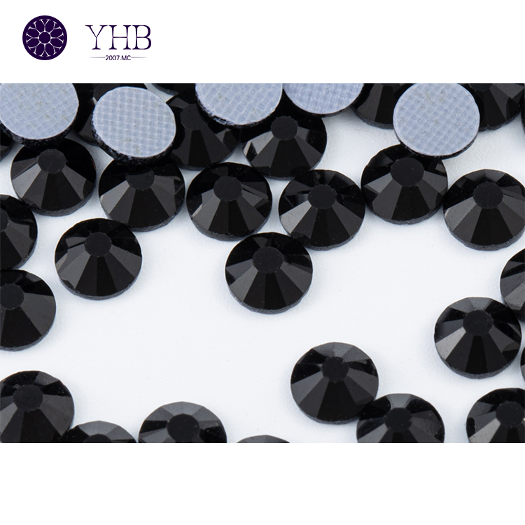 Hot Sale Black Color Rhinestones Flatback Glass Stones Hot Fix Crystal Point Back Rhinestones
