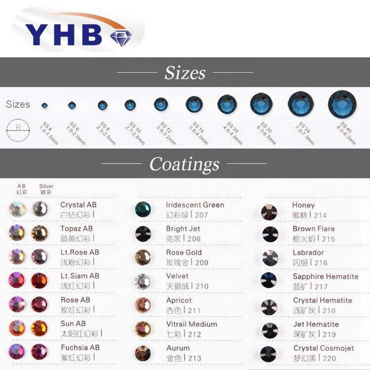 Hot Sale Black Color Rhinestones Flatback Glass Stones Hot Fix Crystal Point Back Rhinestones