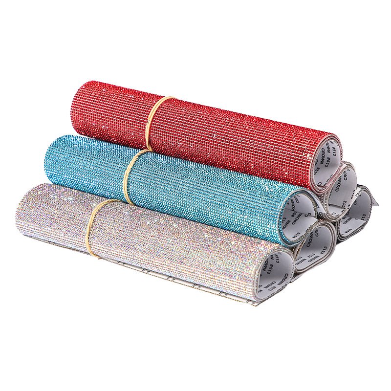 Self adhesive Resin Glass Hot Drill Rhinestones Sticker DIY Car Decoration Rhinestone Sheet for Car Bags Shoes Garments