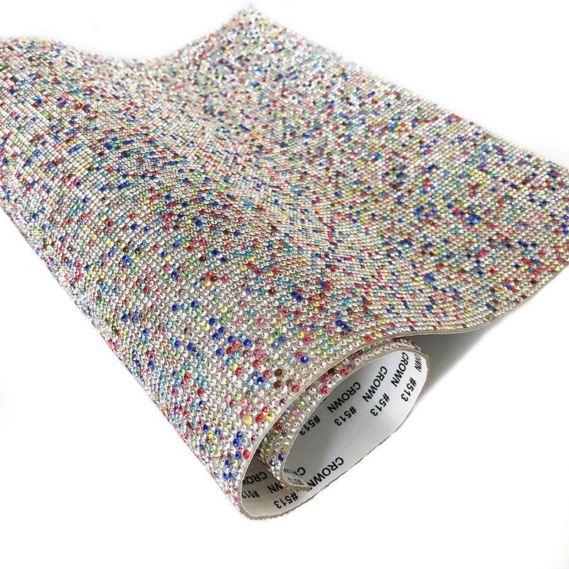 Self adhesive Resin Glass Hot Drill Rhinestones Sticker DIY Car Decoration Rhinestone Sheet for Car Bags Shoes Garments