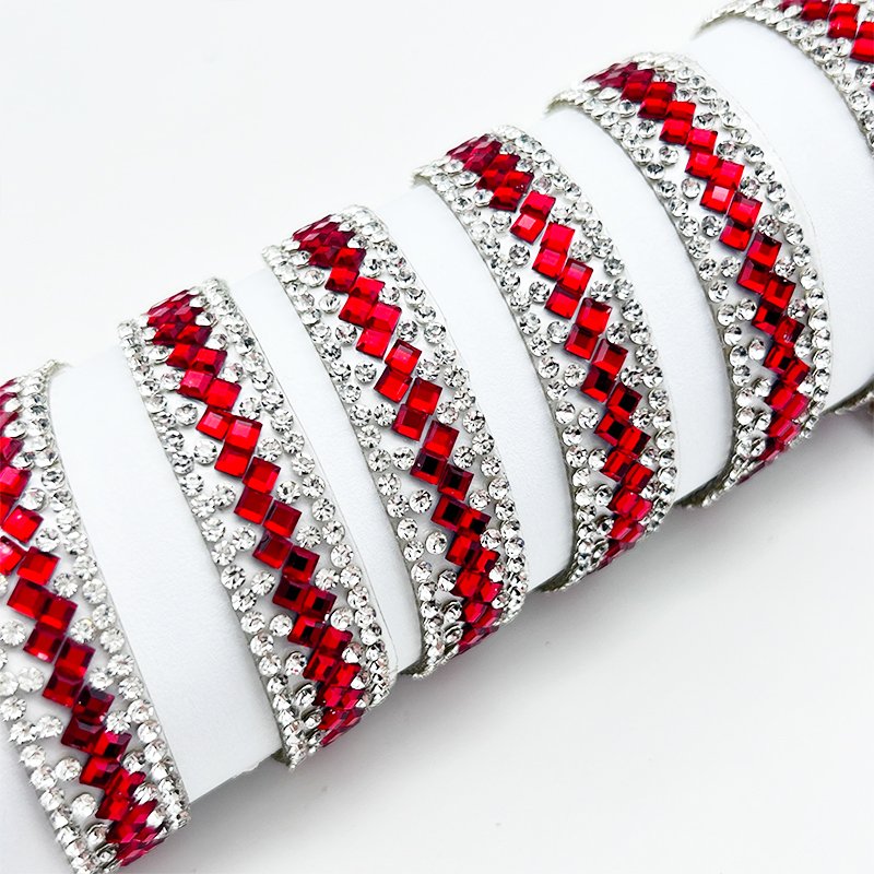 2.5*5 Glass Rhinestones Tape Trim Crystal Strass Hot fix Ribbon Strip for Shoe Clothes Bags Wedding