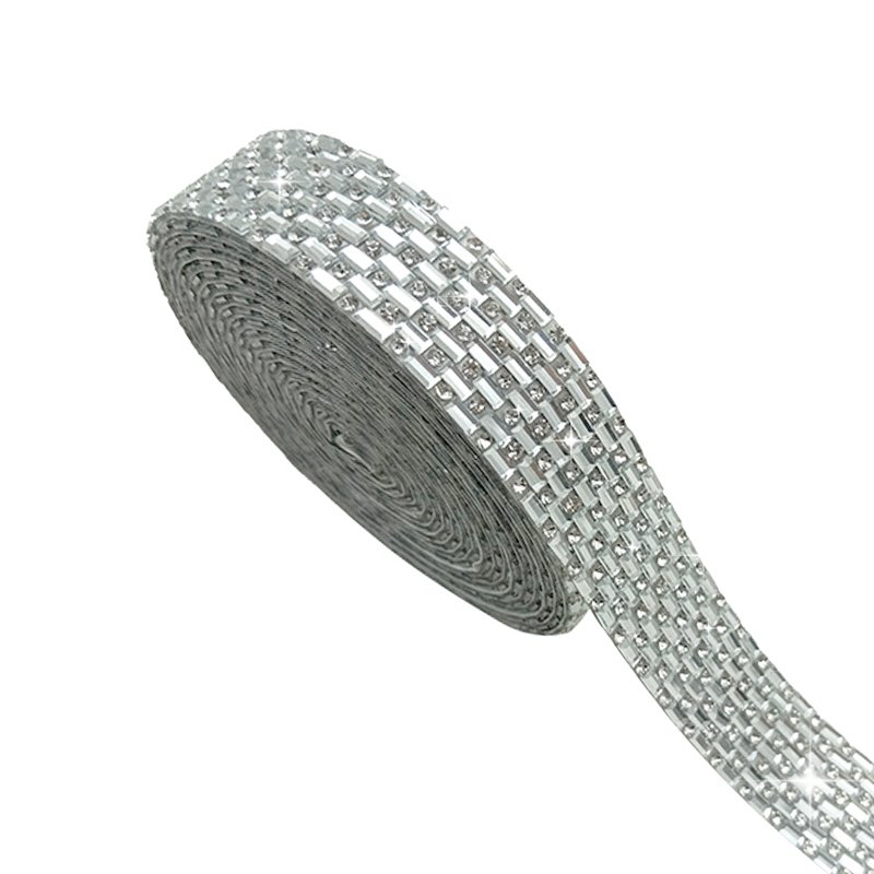 2.5*5 Glass Rhinestones Tape Trim Crystal Strass Hot fix Ribbon Strip for Shoe Clothes Bags Wedding
