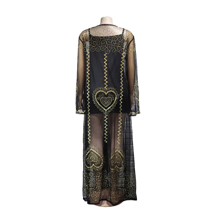 Middle East Arabia Sexy Lace Rhinestone Hollow Out Evening Party Dress Muslim Woman Casual African Abaya Kaftan Style Robe