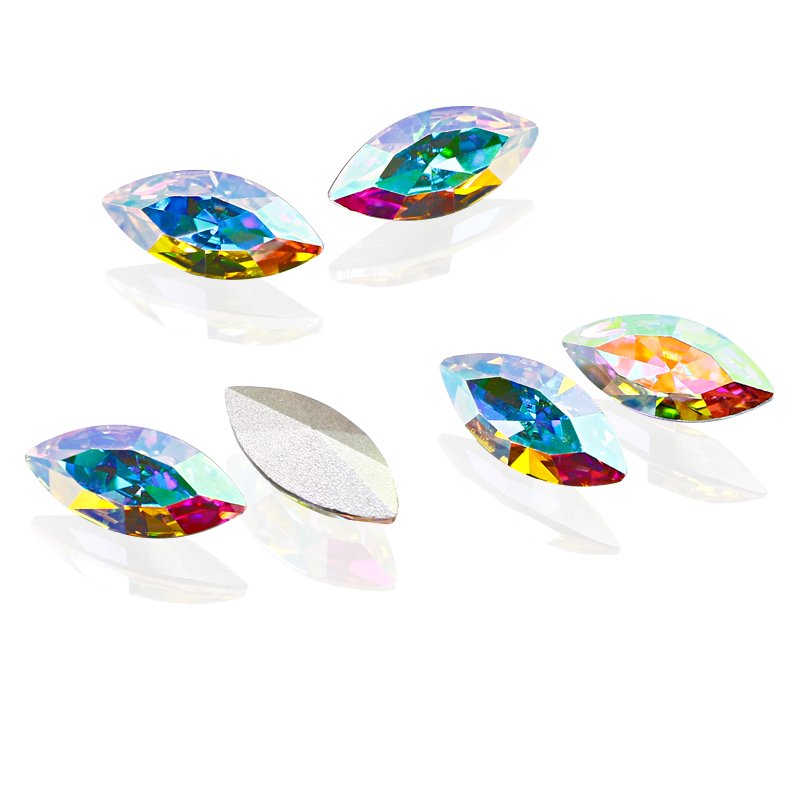 High quality K9 Crystal Navette rhinestones AB color Pointback fancy stone wholesale crystal beads For jewelry diy Accessories