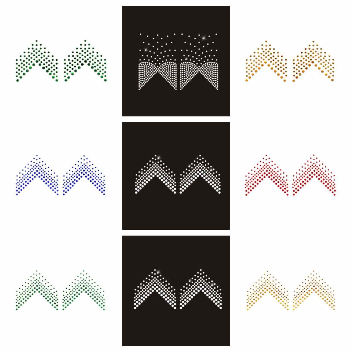 Custom Cheer Bow Rhinestone Strip Cheerleading Hair Bows Tailless Design Hot Fix Bling Crystal AB Iron On Transfer Motif