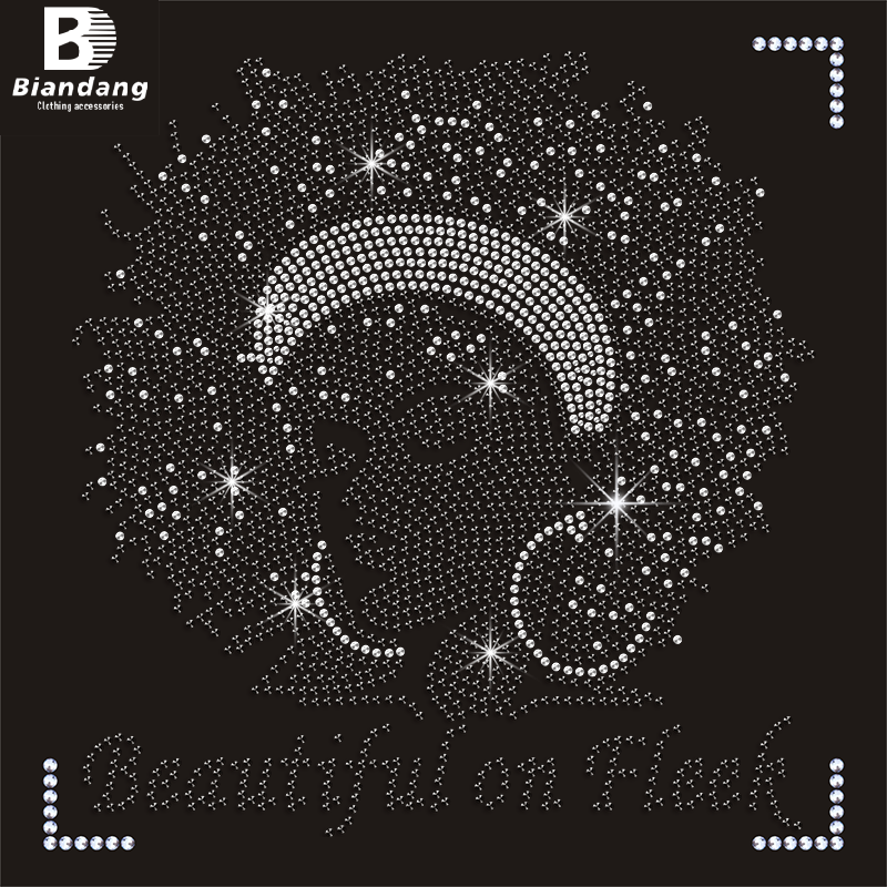 Best Selling Personalized Hot Fix Rhinestone Transfer Design Popular Custom Crystal Rhinestone Heat Transfer for Shirt