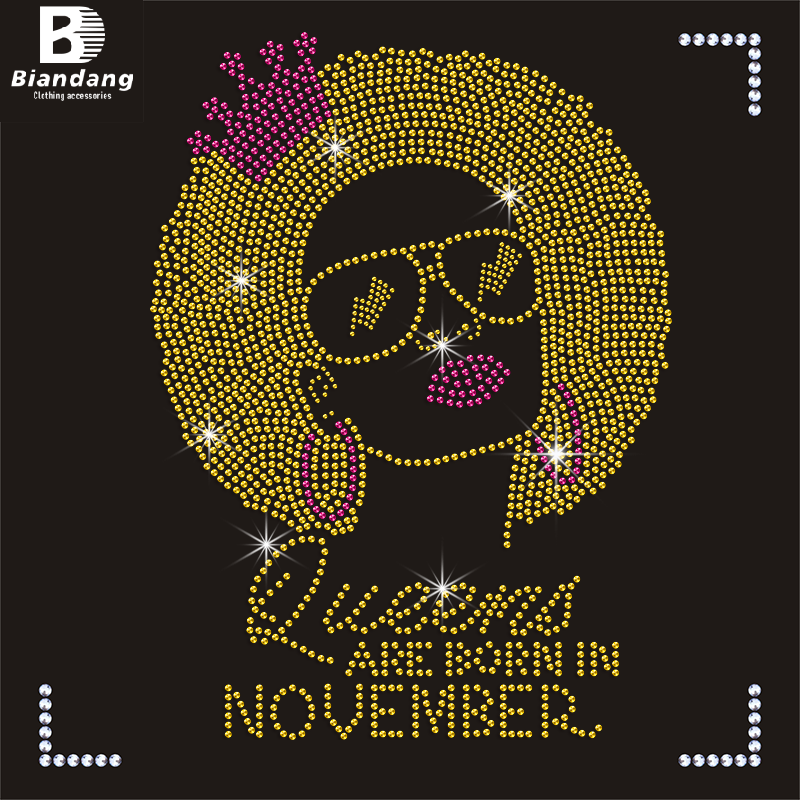 Best Selling Personalized Hot Fix Rhinestone Transfer Design Popular Custom Crystal Rhinestone Heat Transfer for Shirt