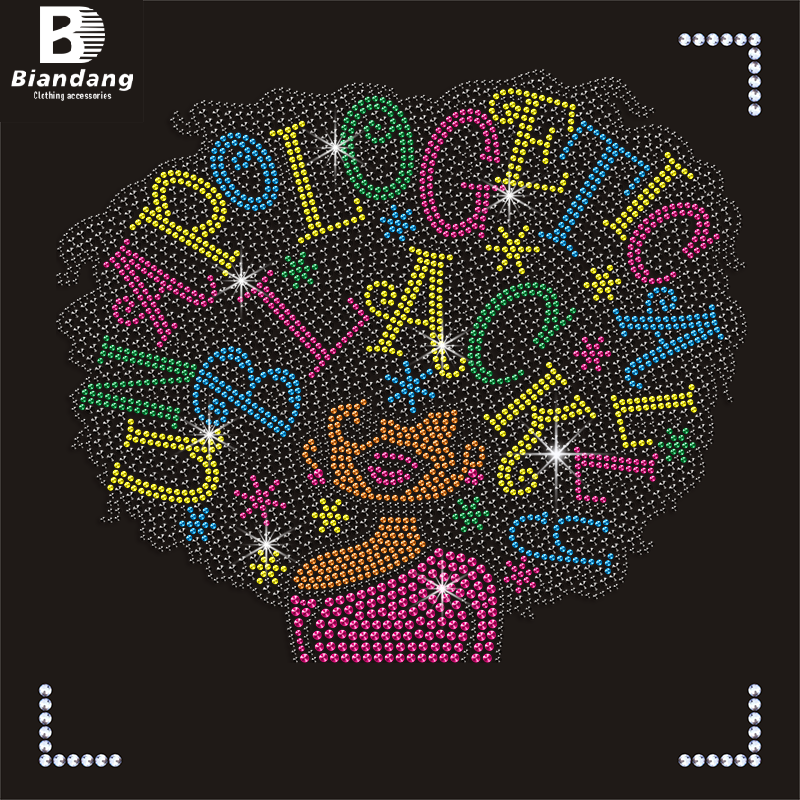 Best Selling Personalized Hot Fix Rhinestone Transfer Design Popular Custom Crystal Rhinestone Heat Transfer for Shirt