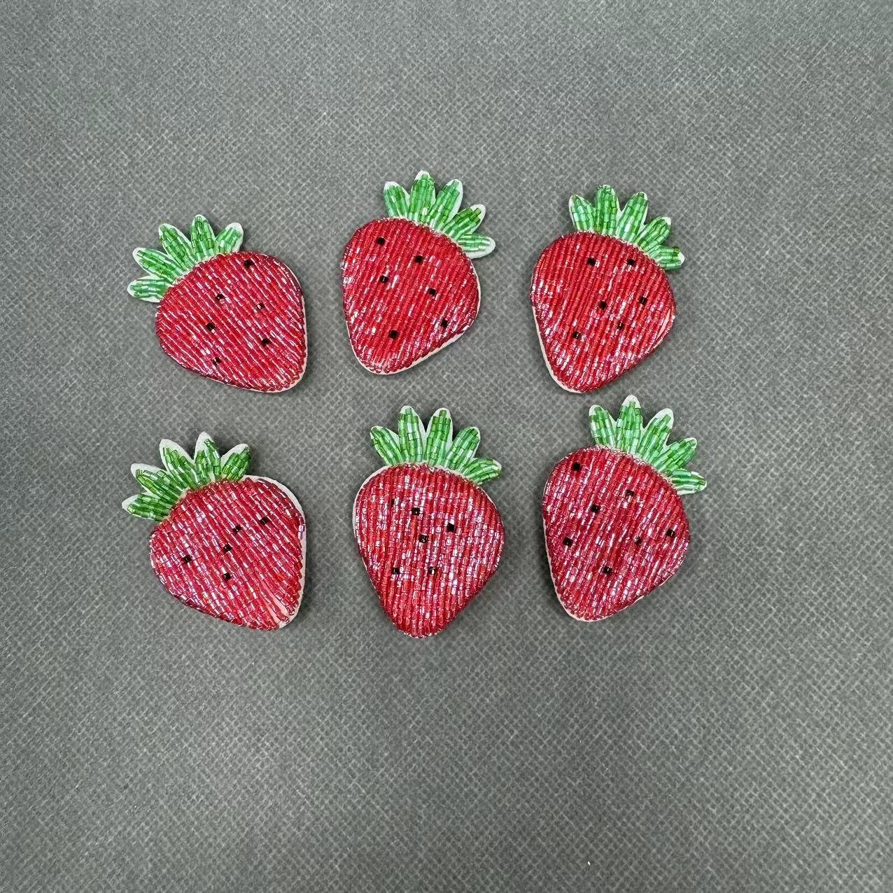 ZSY Custom beaded patches 3d handmade rhinestone beaded patches for clothes Fruit design embroidery Patches