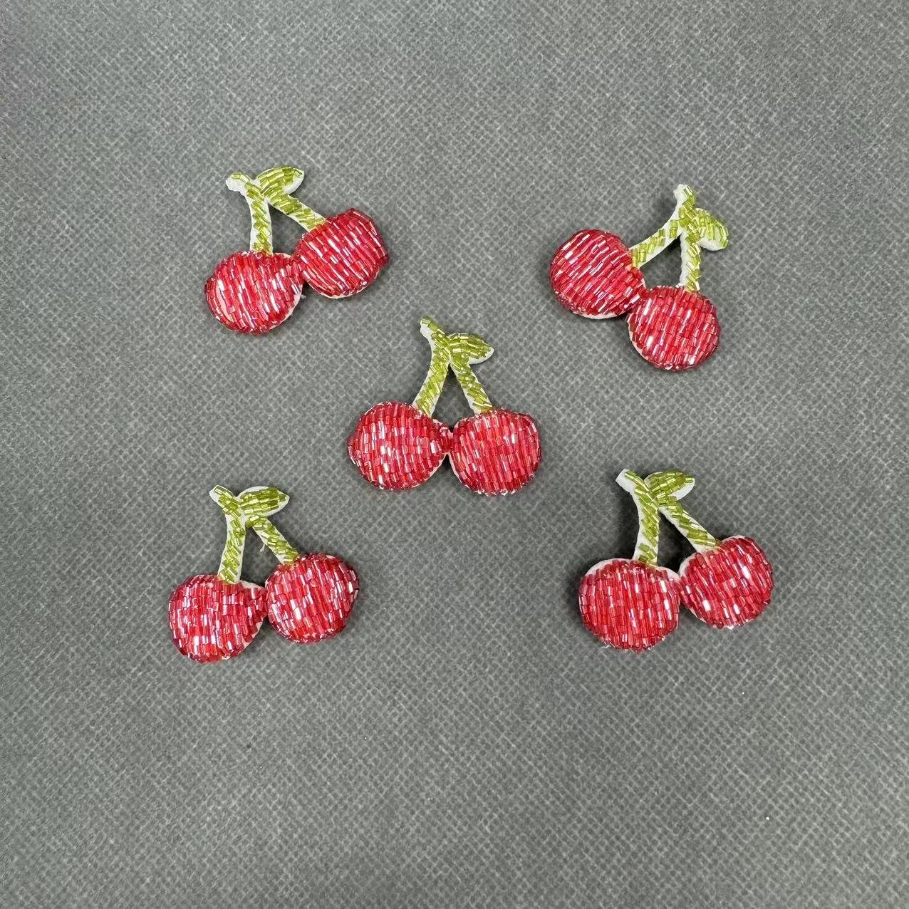 ZSY Custom beaded patches 3d handmade rhinestone beaded patches for clothes Fruit design embroidery Patches