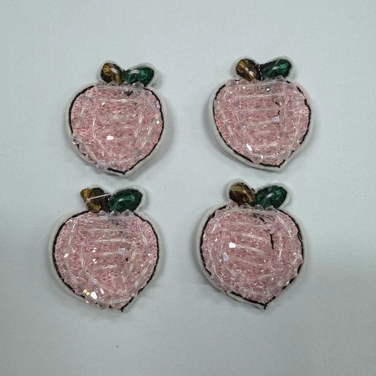 ZSY Custom beaded patches 3d handmade rhinestone beaded patches for clothes Fruit design embroidery Patches