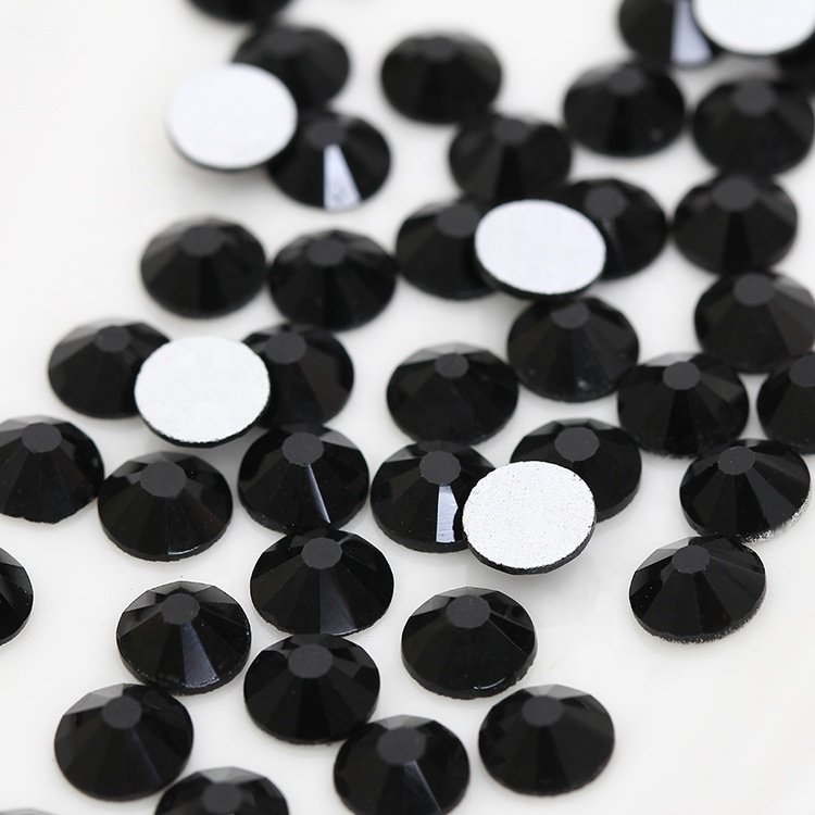 Wholesale Jet Black Non Hot Fix Crystal Flat Back Rhinestones In Bulk For Nail Art