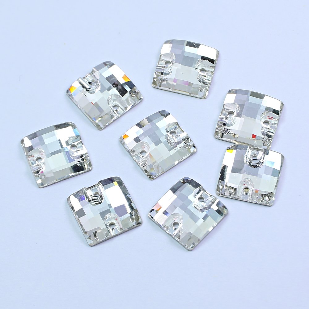 High quality Square Sew-on Stone Flatback glass rhinestones wholesale lead-free glass Beads for Garment diy sewing decoration