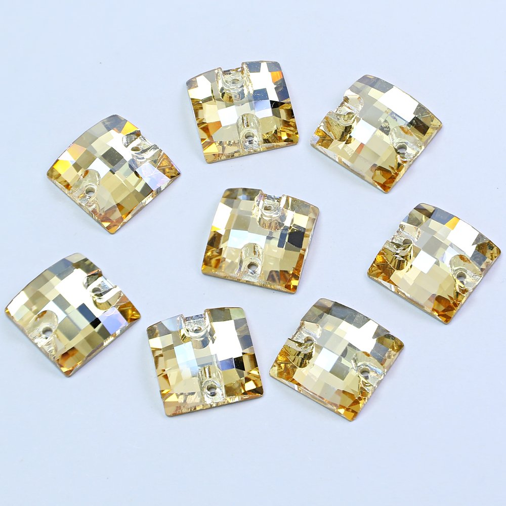 High quality Square Sew-on Stone Flatback glass rhinestones wholesale lead-free glass Beads for Garment diy sewing decoration