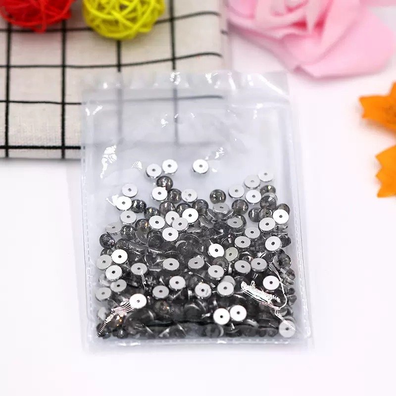 Sew on 3mm-6mm Middle Hole clear Crystal FlatBack Rhinestone 15 colors 3D Garment Decoration Glass Rhinestone for garment