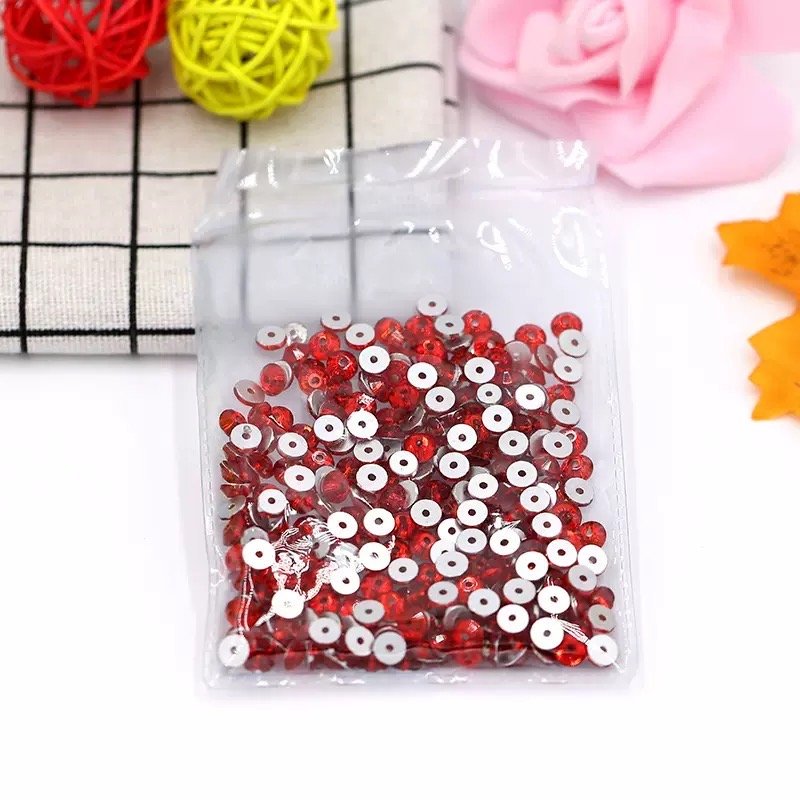 Sew on 3mm-6mm Middle Hole clear Crystal FlatBack Rhinestone 15 colors 3D Garment Decoration Glass Rhinestone for garment