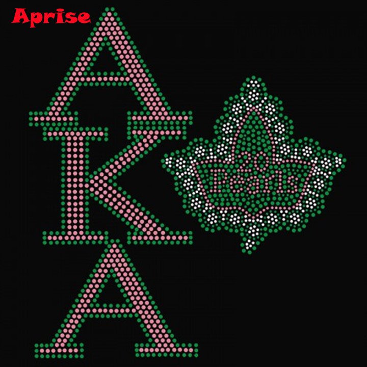 DMC rhinestone transfer sorority rhinestone transfer AKA ivy leaf custom rhinestone design