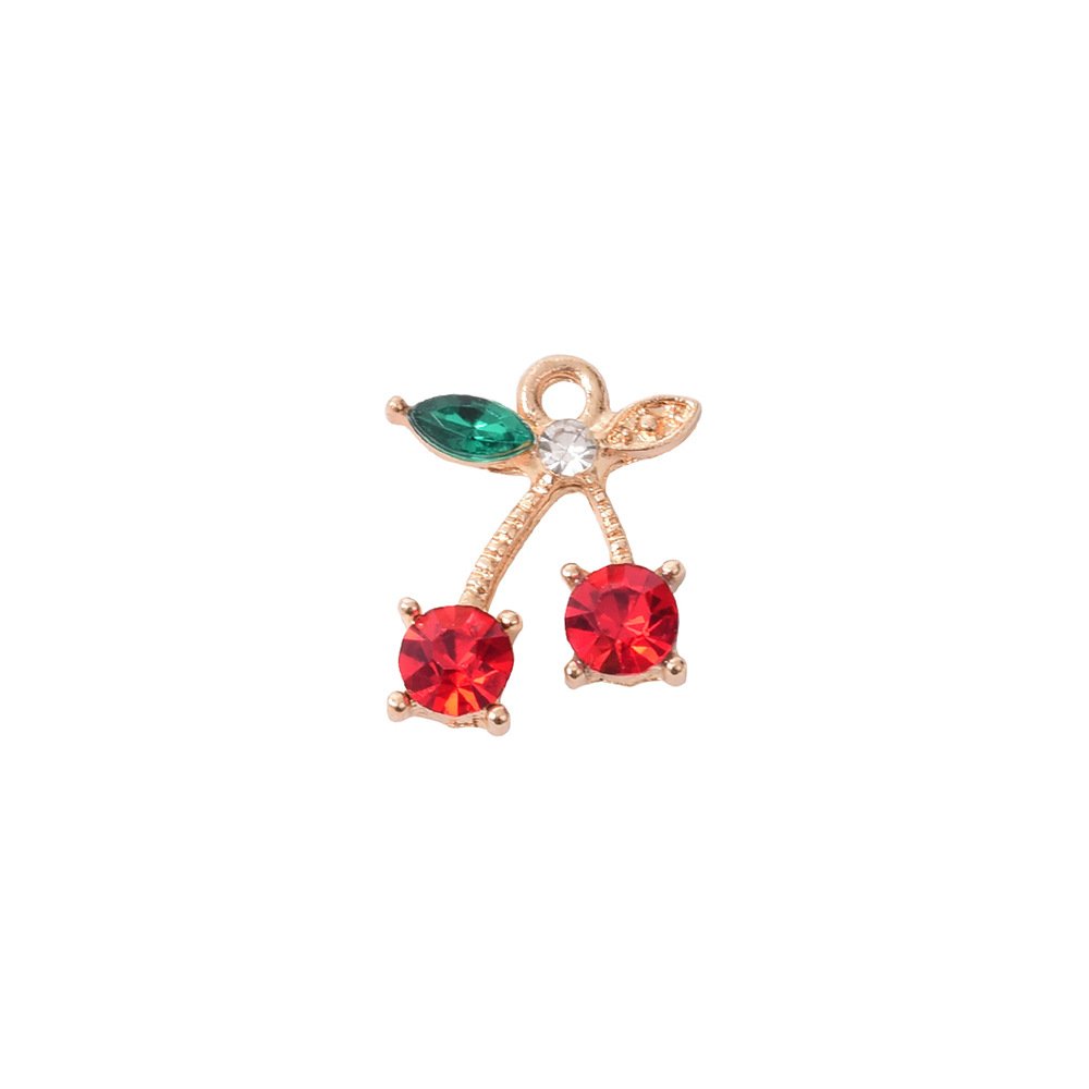 2022 Mixed Cherry Loops Glitter Nail Art Rhinestones Jewelry Rings for Tips Acrylic Gel Decoration Dangle 3d Nail Charm