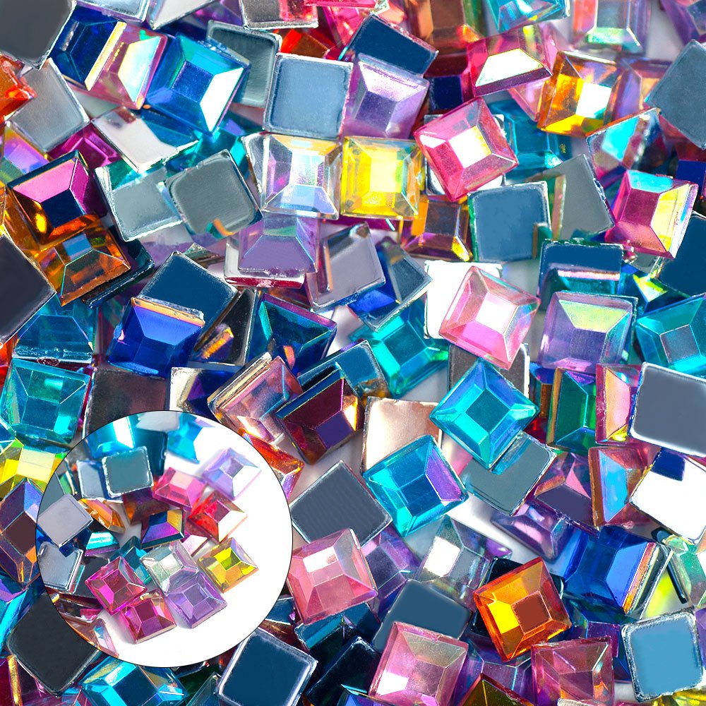 Crystal Gems Flatback Non Hotfix Rhinestones for DIY Nail Art Garment Accessories Square Shape Acrylic 4mm 10000pcs/bag ACRYL