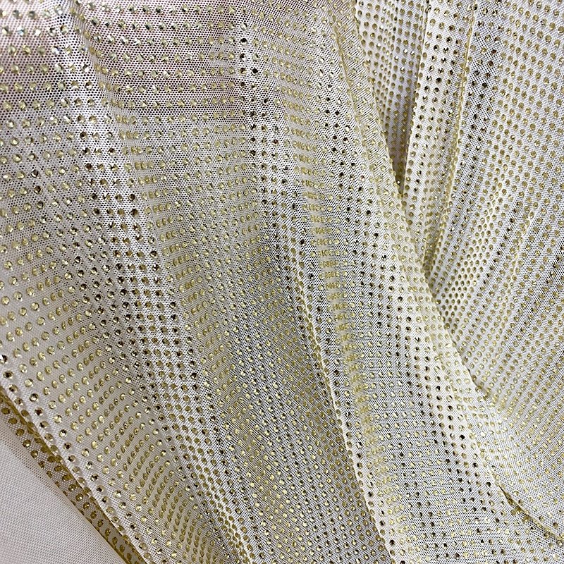 FB002 New design Stretch elastic tulle fabric crystal glass rhinestone fabric with stones for dress