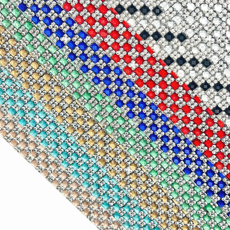 4*4 Glass Rhinestones Sticker DIY Decoration Applique Self-Adhesive Hot Rhinestone Sheet Flatback Hot Fix Rhinestone Sheet