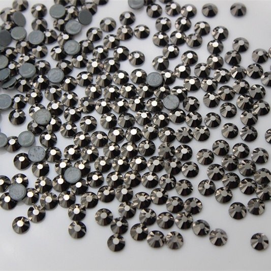 Yantuo Crystal SS16/ SS20/SS30 Jet Hematite Bling Strass Crystal HotFix FlatBack Glue Glass Rhinestones For Diy decoration