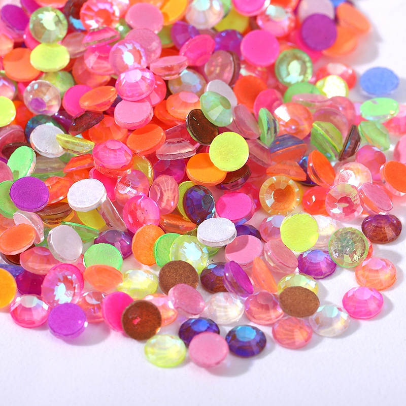 Flat Back Neon Glass Rhinestones For Crafts DIY Tumblers Decoration Non Hotfix Neon Rhinestones SS20