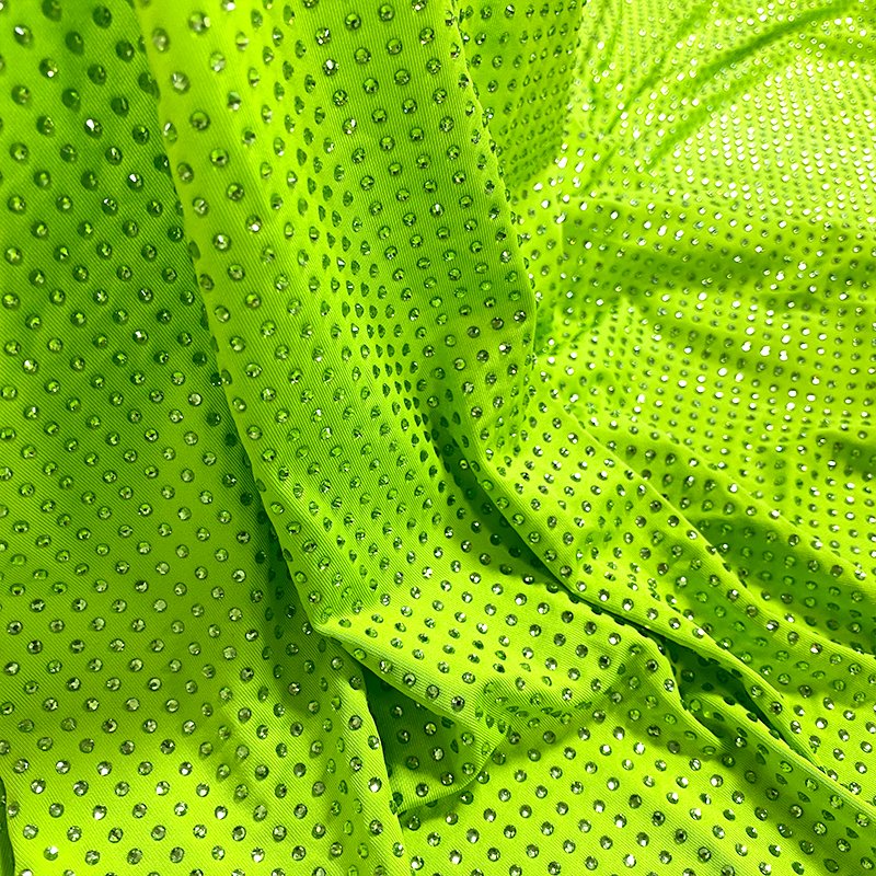 FB003 custom rhinestone fabric fashion beaded fabric crystal rhinestone fabric