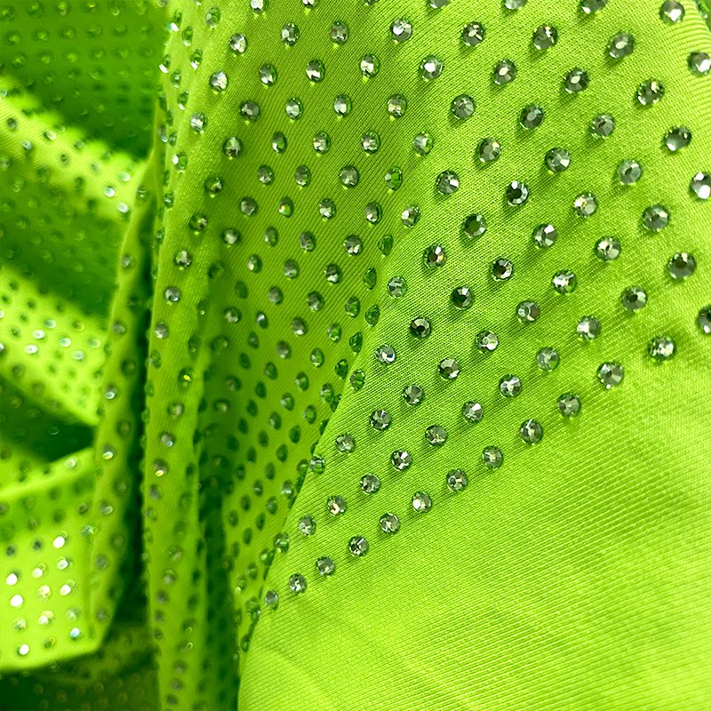 FB003 custom rhinestone fabric fashion beaded fabric crystal rhinestone fabric
