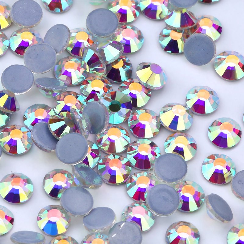 Pujiang Crystal Ab Ss3-ss40 Hot Fix Clear Flatback Strass Sewing Fabric Garment Hotfix transfer rhinestone DMC Stones