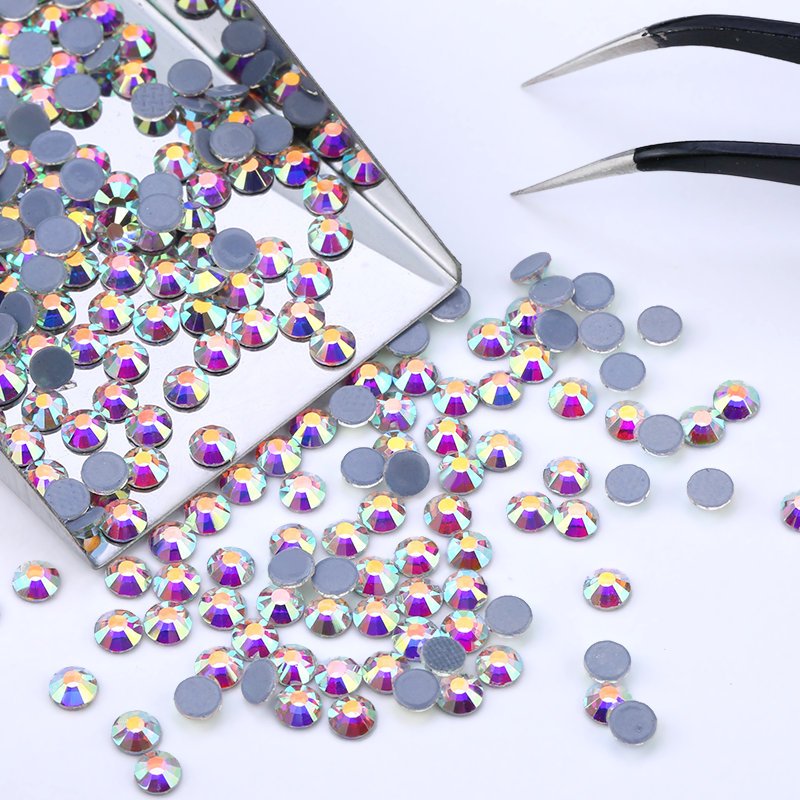Pujiang Crystal Ab Ss3-ss40 Hot Fix Clear Flatback Strass Sewing Fabric Garment Hotfix transfer rhinestone DMC Stones