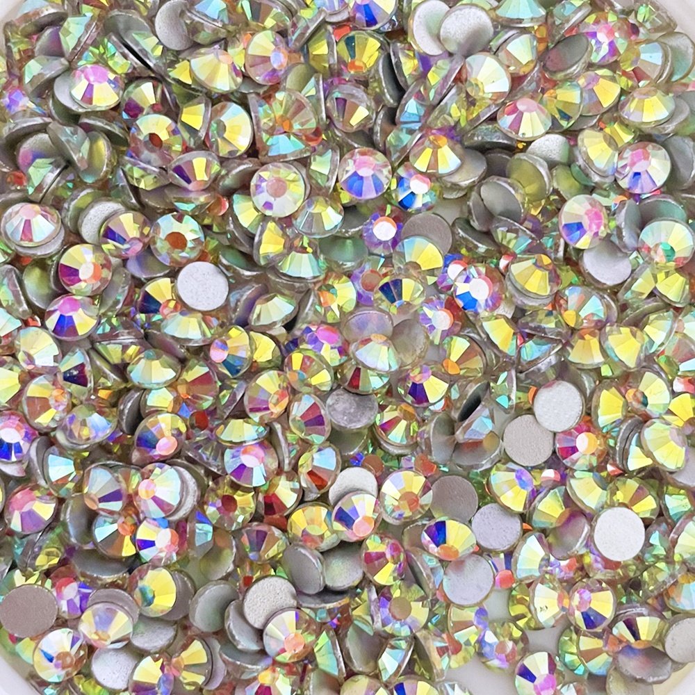 Yantuo Crystal AB color Nail Stone SS20 Glass Flat Back Non Hot Fix Crystal Rhinestones customized logo Used for DIY decoration