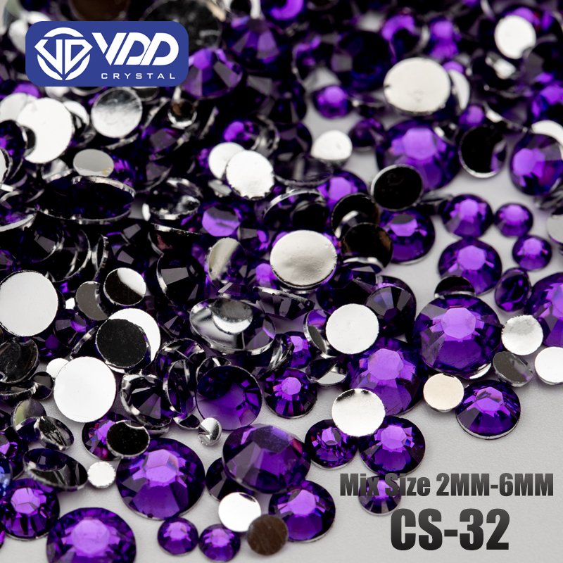 VDD 30/100g Mix Size 2-6mm Resin Rhinestone Crystal Color AB Flatback Plastic Wholesale DIY Nail Art Crafts Decoration CS-Series