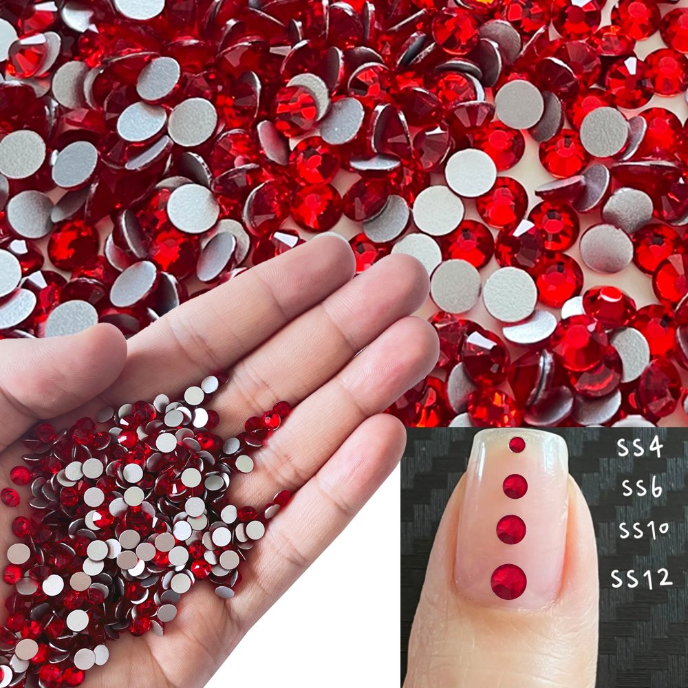 Yantuo SS3-SS20 High Quality Crystal Rhinestone Lt.siam Color Non Hotfix Flatback Glass Rhinestones