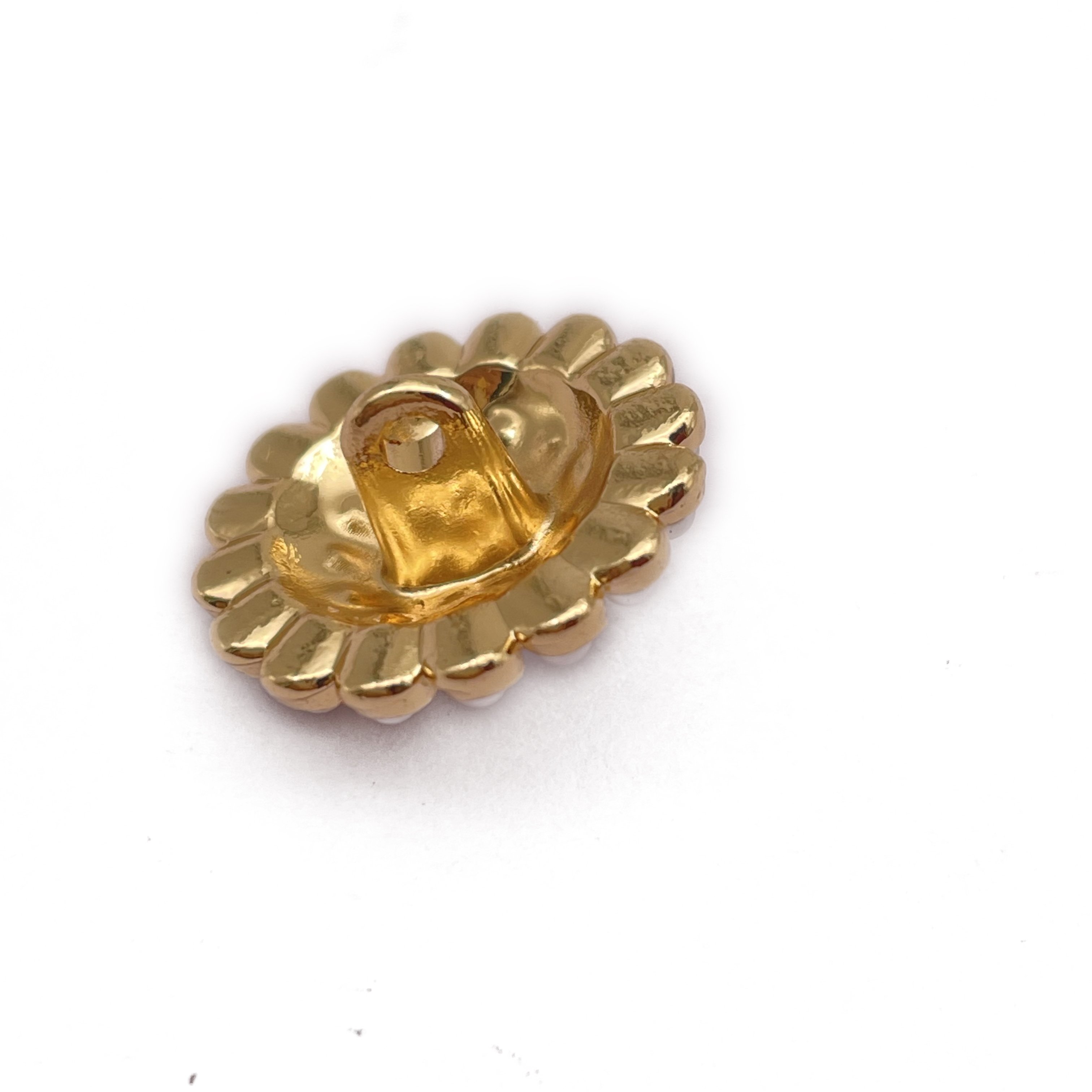 18mm New Design Luxury Rhinestones And Pearl Shank Button Zinc Alloy Shank Button For Women Coat