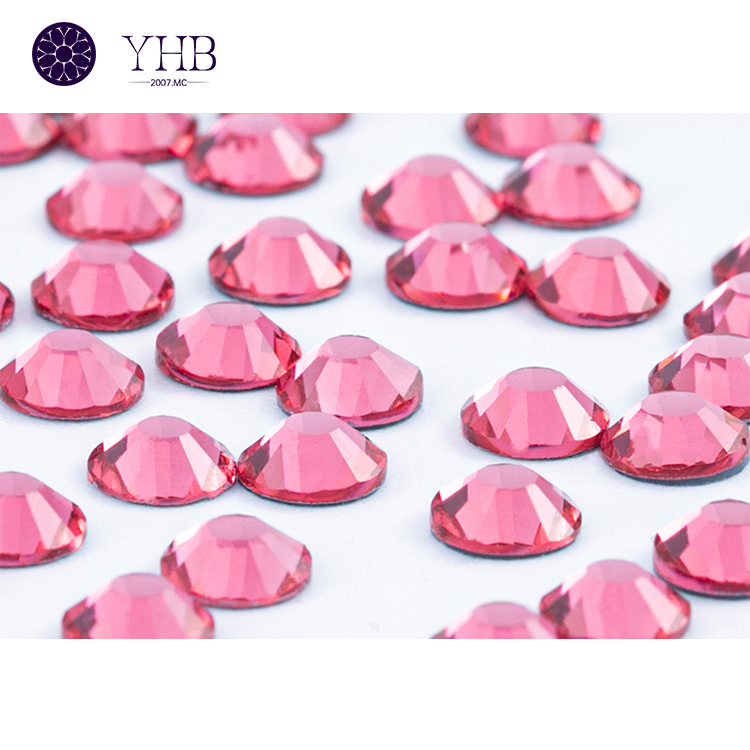 YHB Customized Color Size High Quality Decorative Dress Shoes 125 Rose Color Hotfix Rhinestones