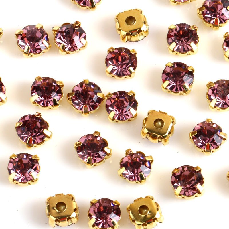 Glass beads hand sewn rhinestones Crystal hand sewn rhinestones