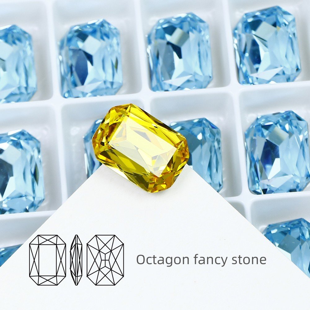 High quality Octagon glass rhinestones Pointed k9 fancy stone wholesale loose crystal beads For jewelry making diy accessories
