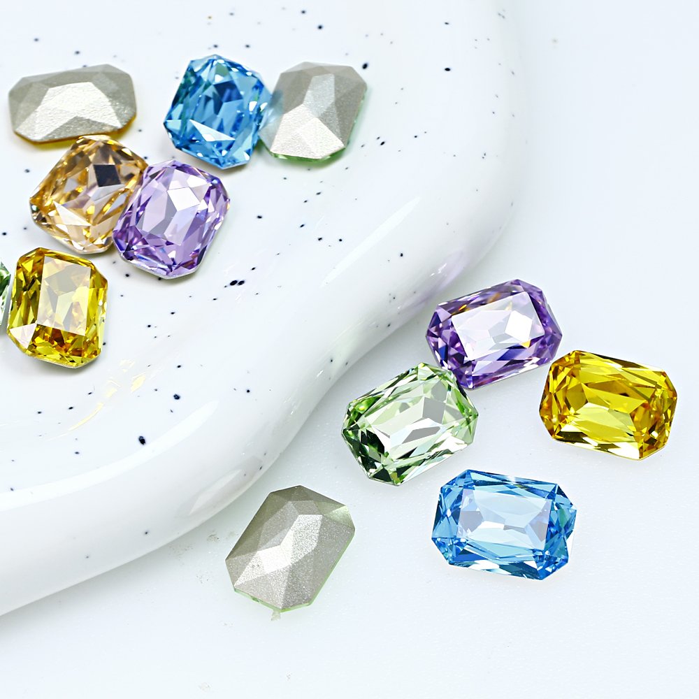 High quality Octagon glass rhinestones Pointed k9 fancy stone wholesale loose crystal beads For jewelry making diy accessories