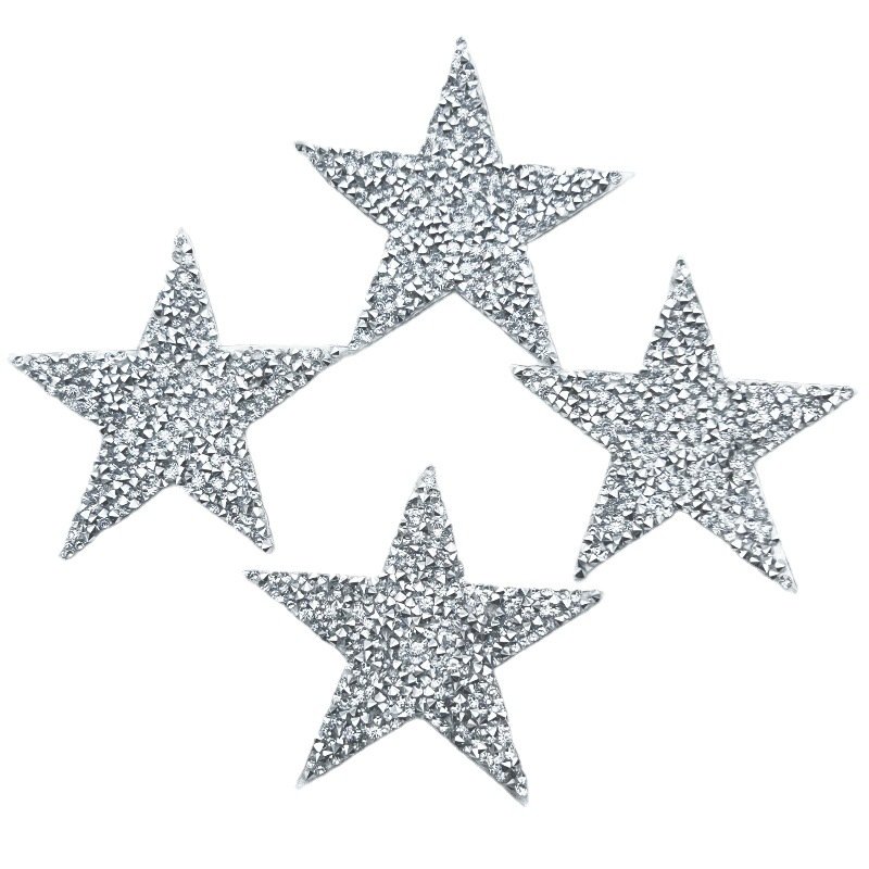 Solid resin rhinestone star patch rhinestone star heat transfer strass patch jeans