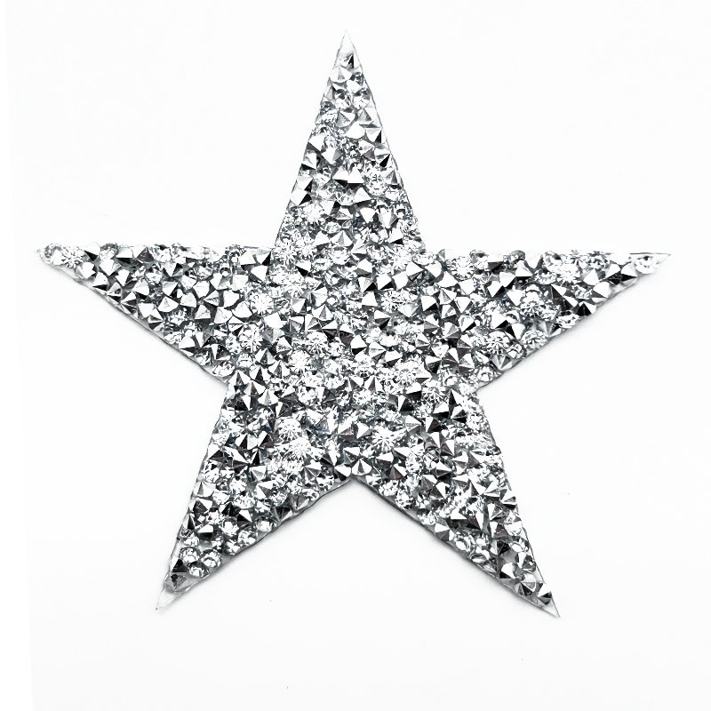 Solid resin rhinestone star patch rhinestone star heat transfer strass patch jeans