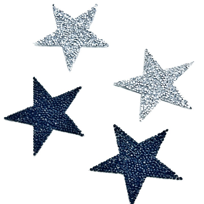 Solid resin rhinestone star patch rhinestone star heat transfer strass patch jeans