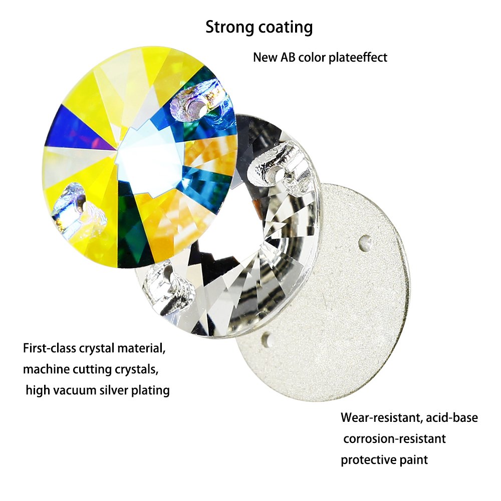 Round flatback glass rhinestones Sew On crystal wholesale lead-free crystal beads for clothes bags sewing accessories